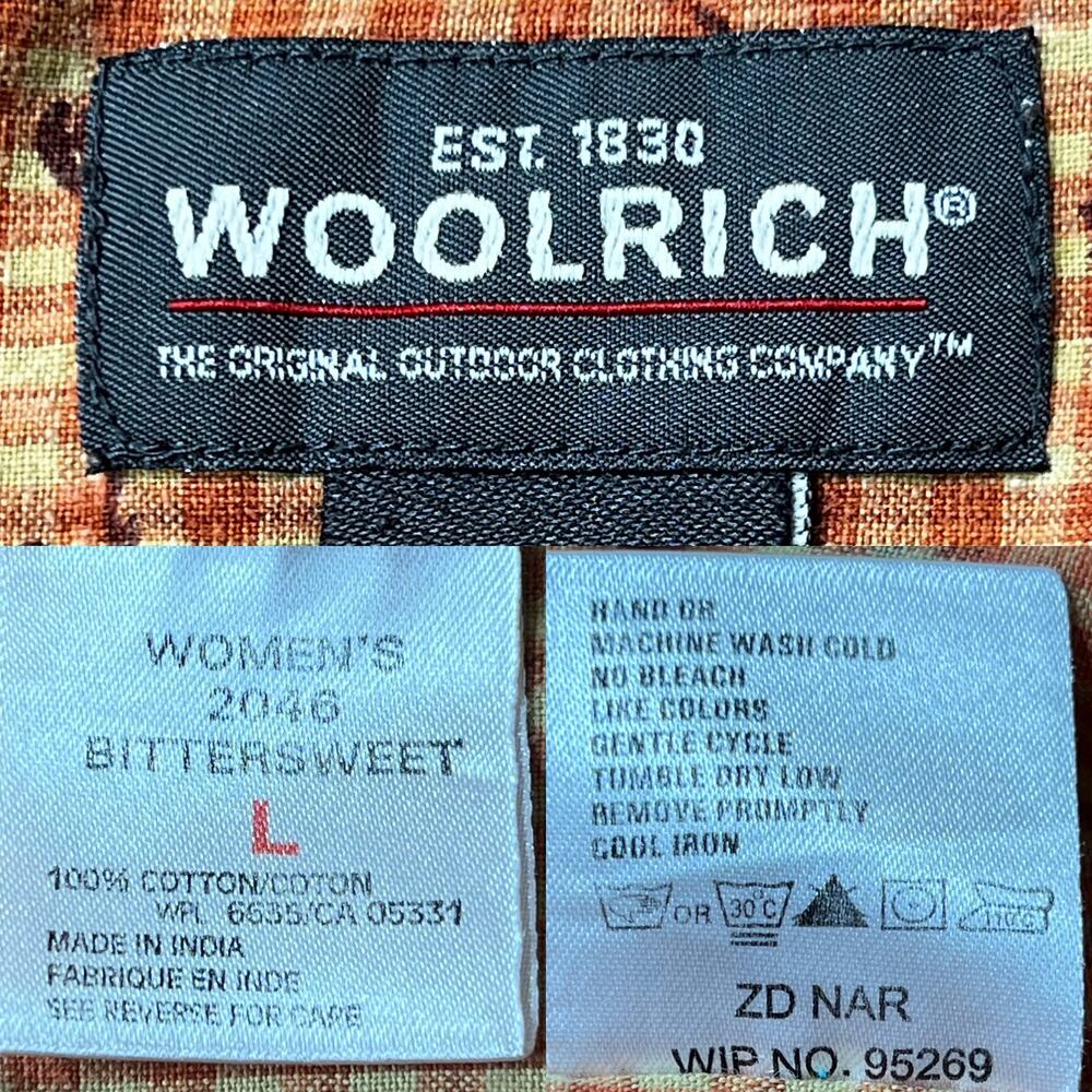 Woolrich Fall Foliage Pearl Snap Button Up Shirt size Large - Picture 8 of 9